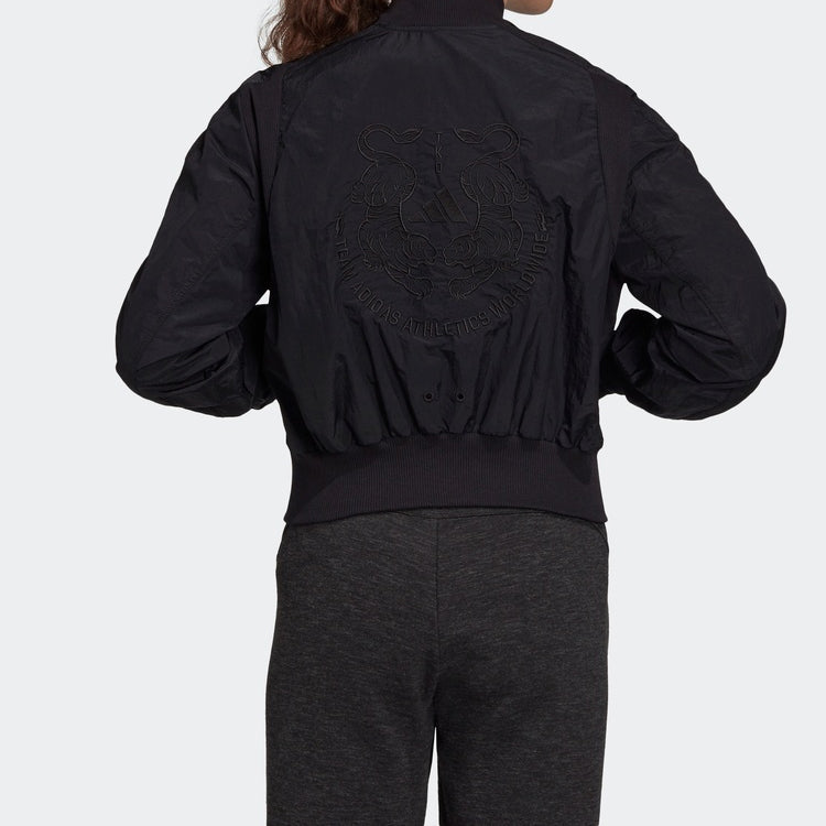 (WMNS) adidas Vrct Jk Woven Stitching Jacket Coat Black FK0975