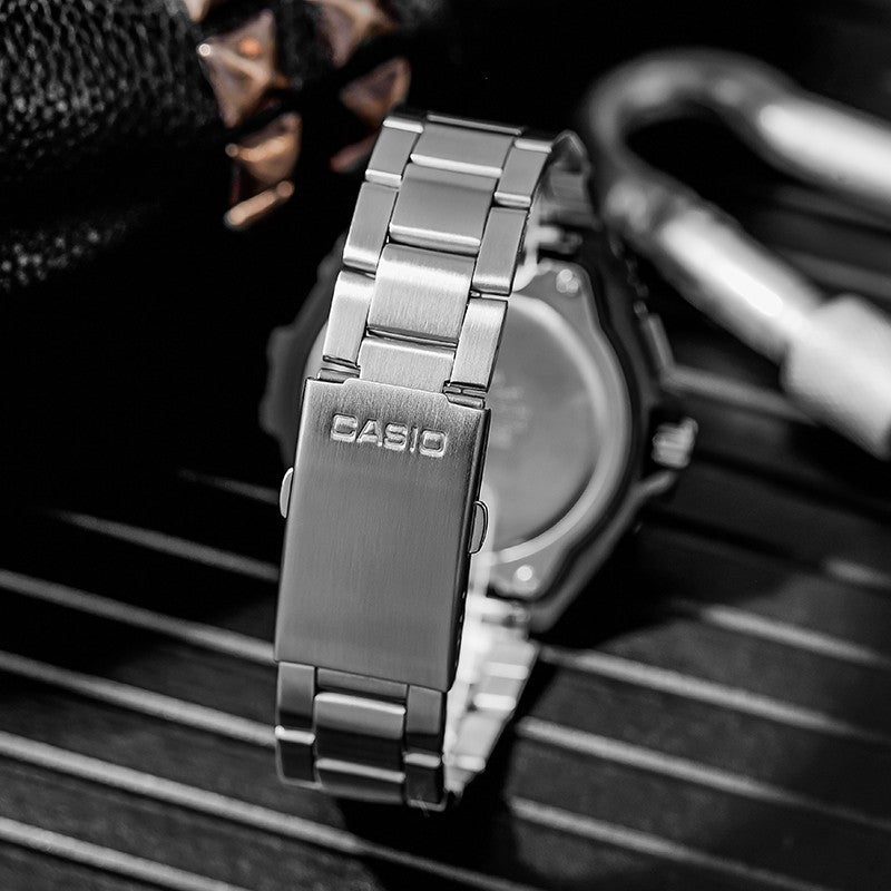 CASIO Quartz Limited Edition Waterproof Stainless Steel Strap Unisex Mens Black Analog MWA-100HD-1A