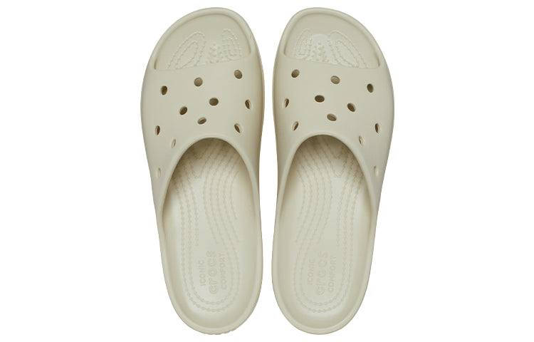 (WMNS) Crocs Classic Platform Slide 'Bone' 208180-2Y2