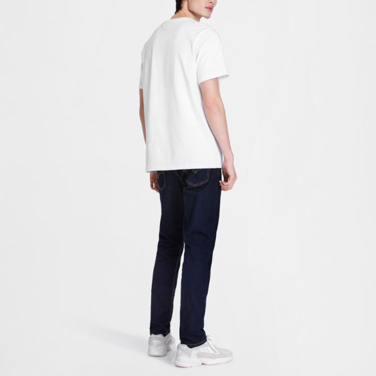 Men's Levis Casual Pure Cotton Round Neck Short Sleeve White 16694-0002