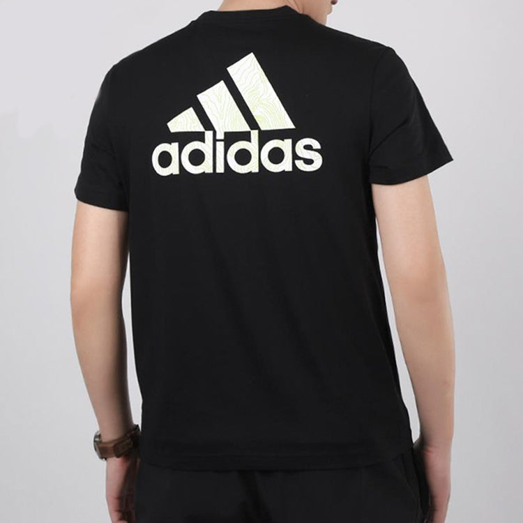 adidas SS20 Logo Applique Round-neck Short-sleeve Tee Men Black FM7542