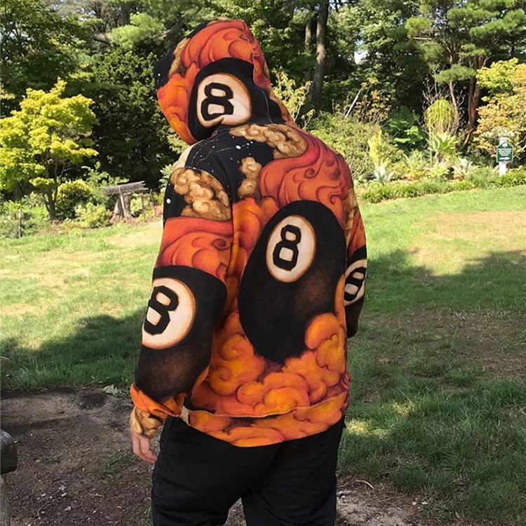 Supreme FW19 Week 1 Martin Wong 8-Ball Hooded Sweatshirt SUP-FW19-059
