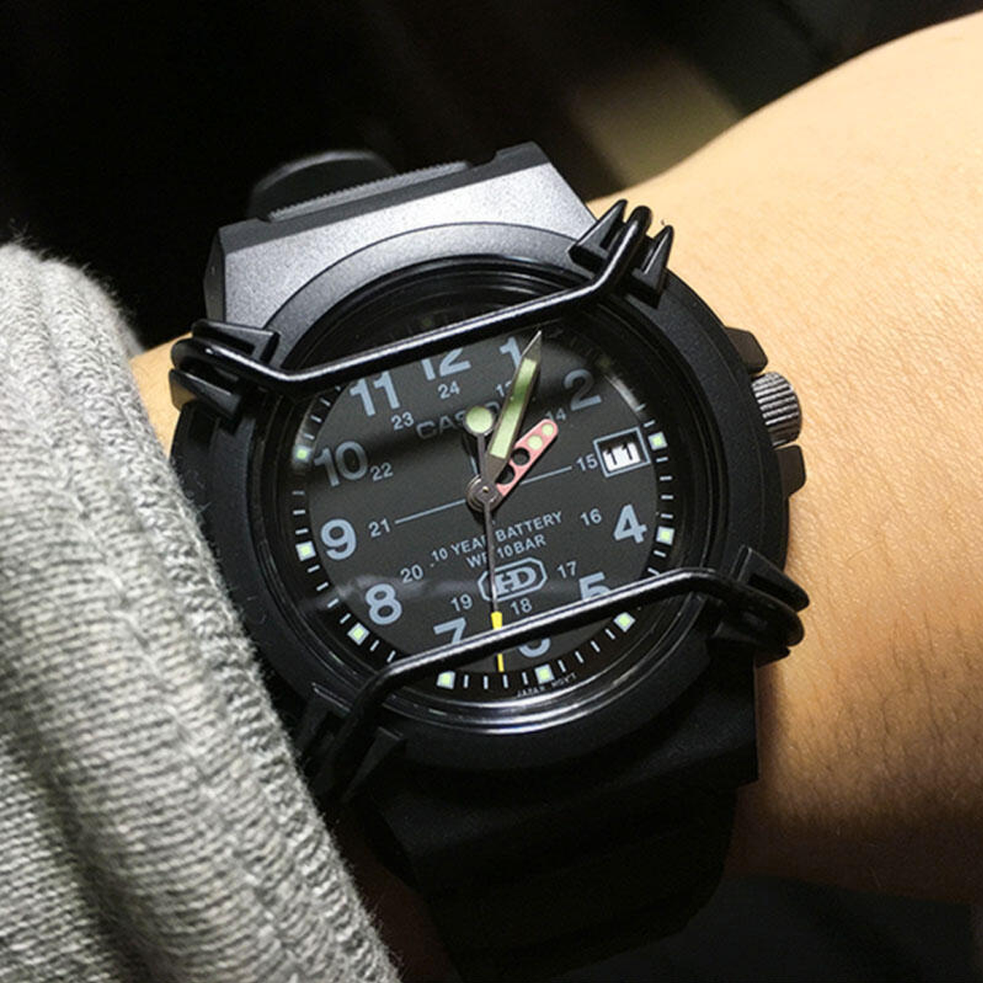 CASIO Waterproof Sports Mens Black Analog HDA-600B-1B