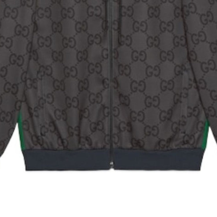 Gucci Jumbo GG Zip Jacket With Web 'Grey Dark Grey' 771619-XJF52-1155