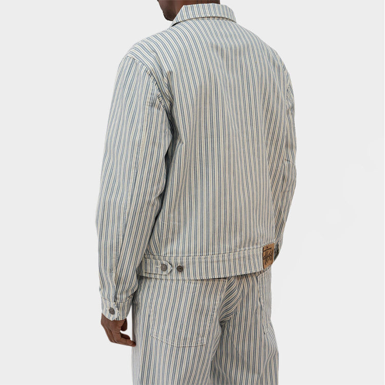 Stussy Loose Stripe Long Sleeves Jacket Unisex Creamy White 115564