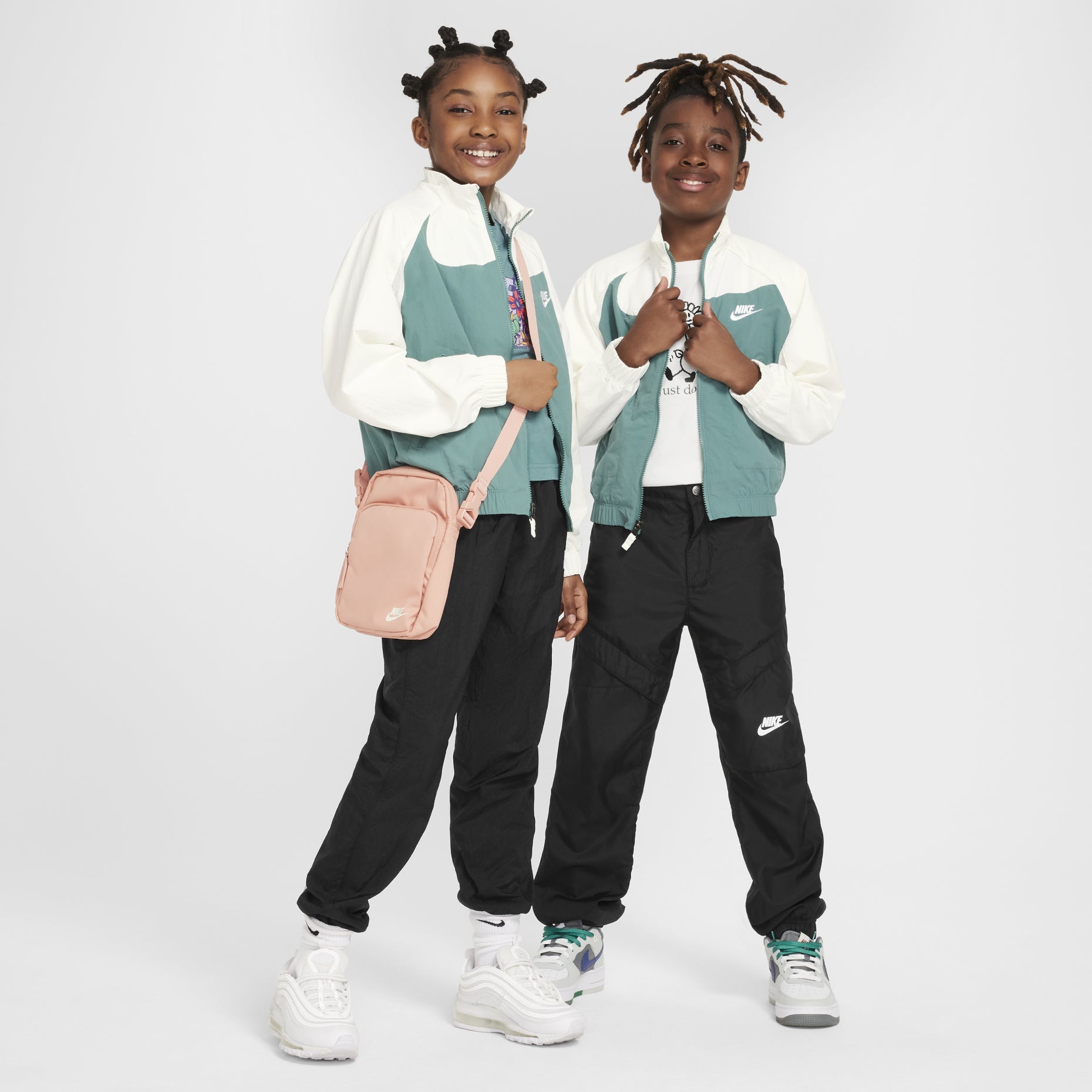 (PS) Nike Sportswear Amplify Woven Full-Zip Jacket 'White Teal' FN9134-361