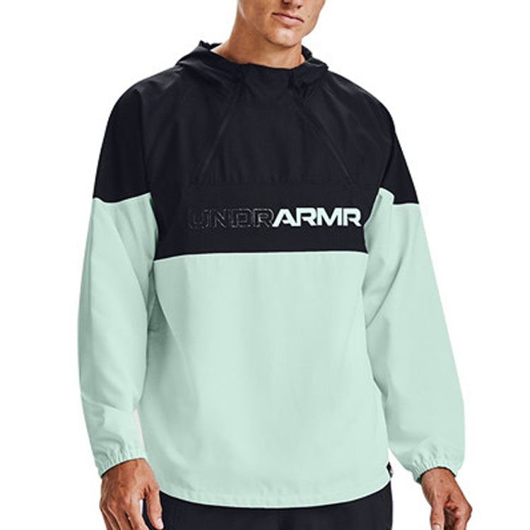 Men's Under Armour Futures Mixed Anorak Jacket Black Green 1358231-002
