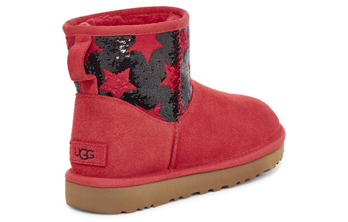 (WMNS) UGG Classic Mini Sequin Stars 'Red' 1109441-RBRD