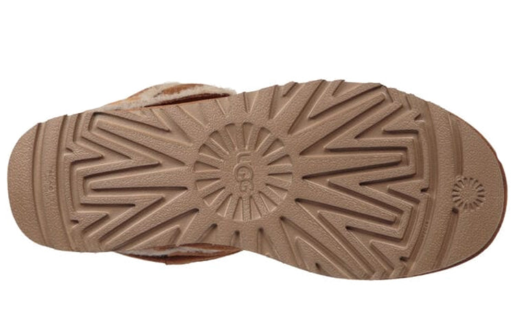 (WMNS) UGG Mini Spill Seam Bow Lacing Fleece Lined Brown 1095701-CHE