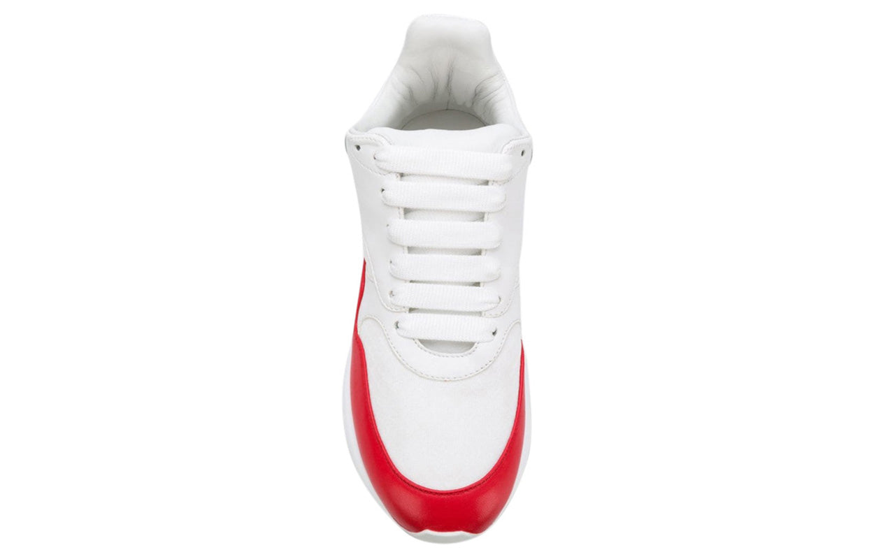 (WMNS) Alexander McQueen Oversized Runner in Nappa Calf Leather 'White Red' 533710WHT999092