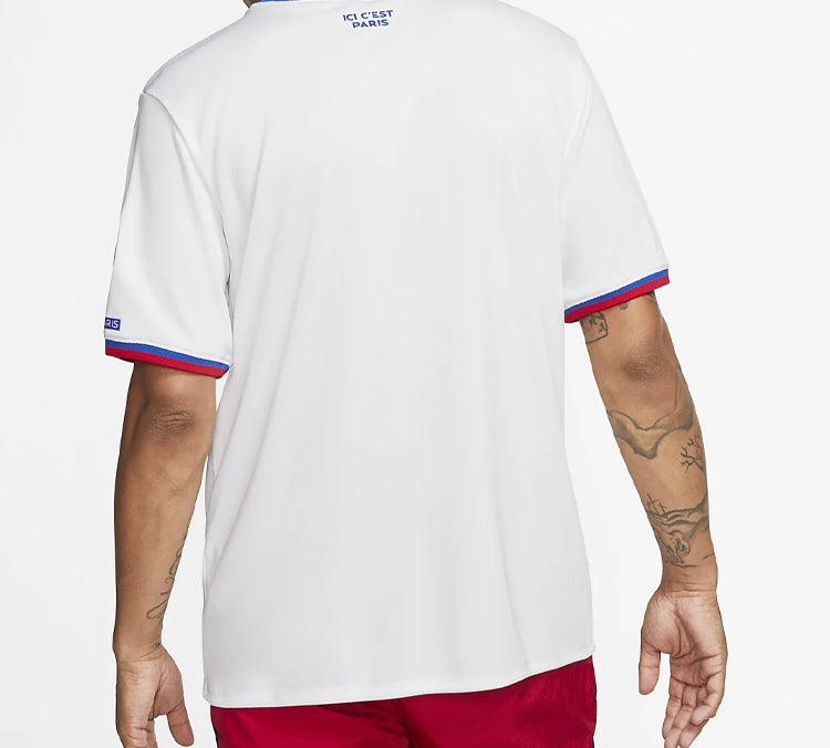 Air Jordan Paris Saint-Germain team logo Short Sleeve White BQ8359-100
