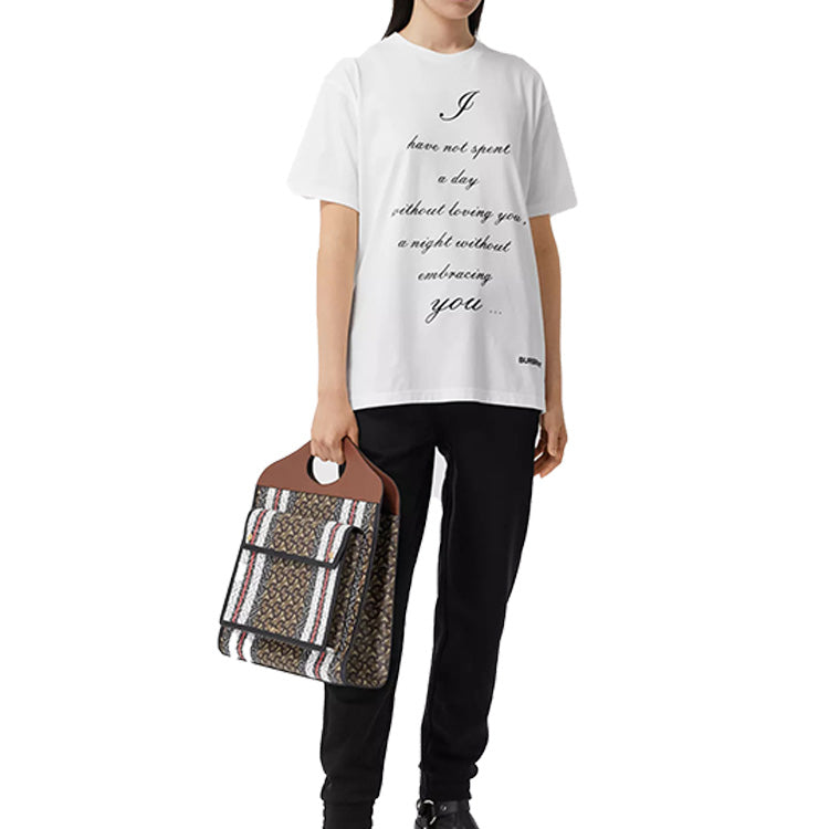 Burberry Love Slogan Short Sleeve Unisex White 80349161