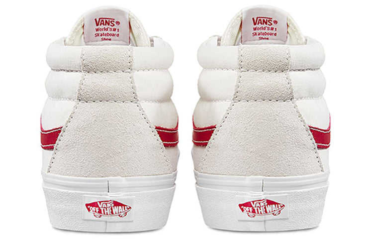 Vans SK8-Mid Stylish Lightweight Mid-Top Casual Skate Shoes Unisex White Red VN0A391FOXS