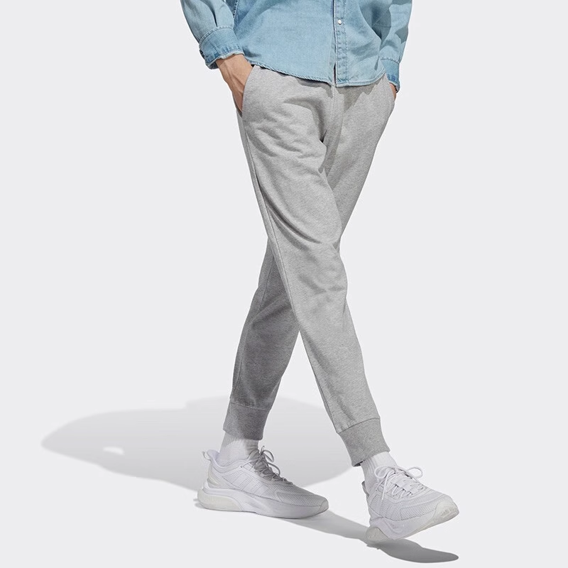 adidas Essentials Single Jersey Tapered Cuff Pants 'Grey' IC9419