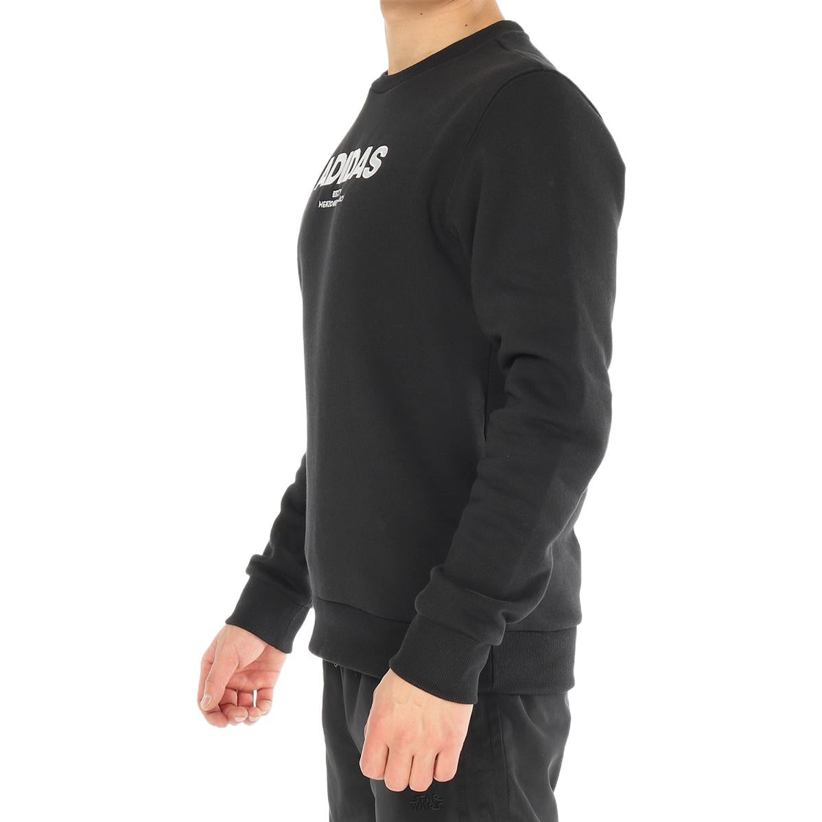 adidas Alphabet Round Neck Long Sleeves Hoodie Men's Black CZ9075