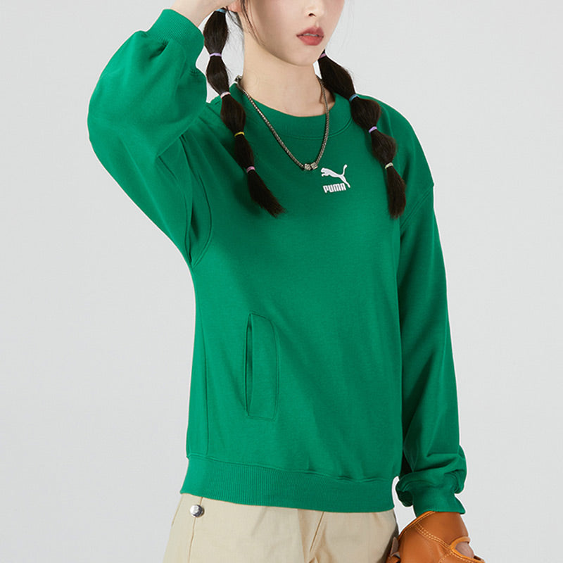(WMNS) PUMA Graphic Sweatshirt 'Green' 537518-86
