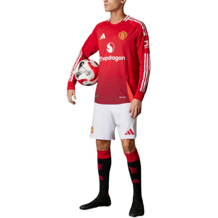 adidas Manchester United 24/25 Long Sleeve Authentic Home Soccer Jersey Asia Sizing 'Mufc Red' IT1988