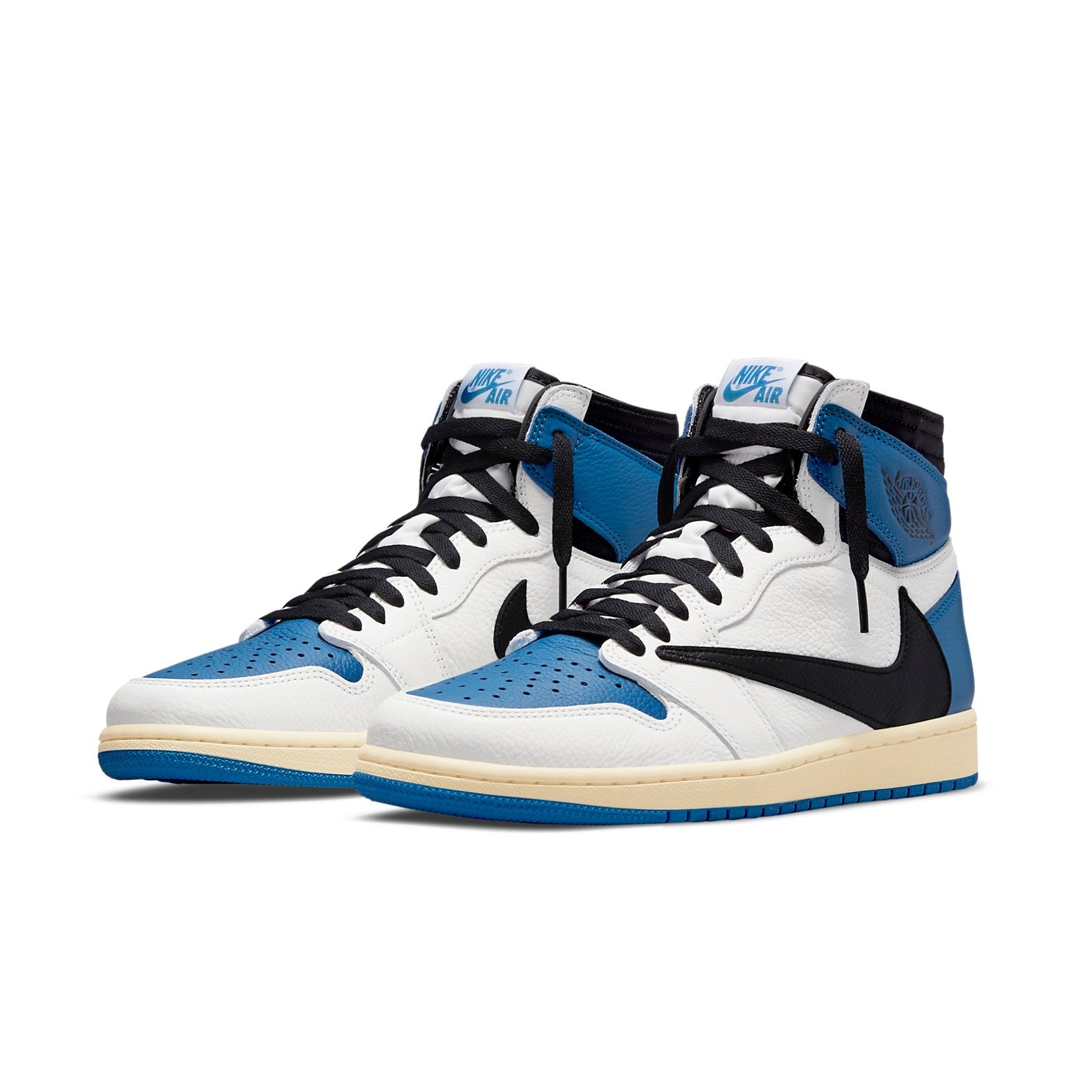 Air Jordan 1 Retro High x Fragment Design x Travis Scott 'Sail Black Military Blue' DH3227-105