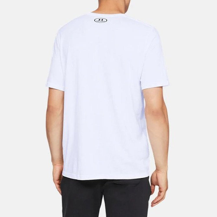 Under Armour UA Sportstyler Logo Training Sports Short Sleeve Couple Style White 1326799-100
