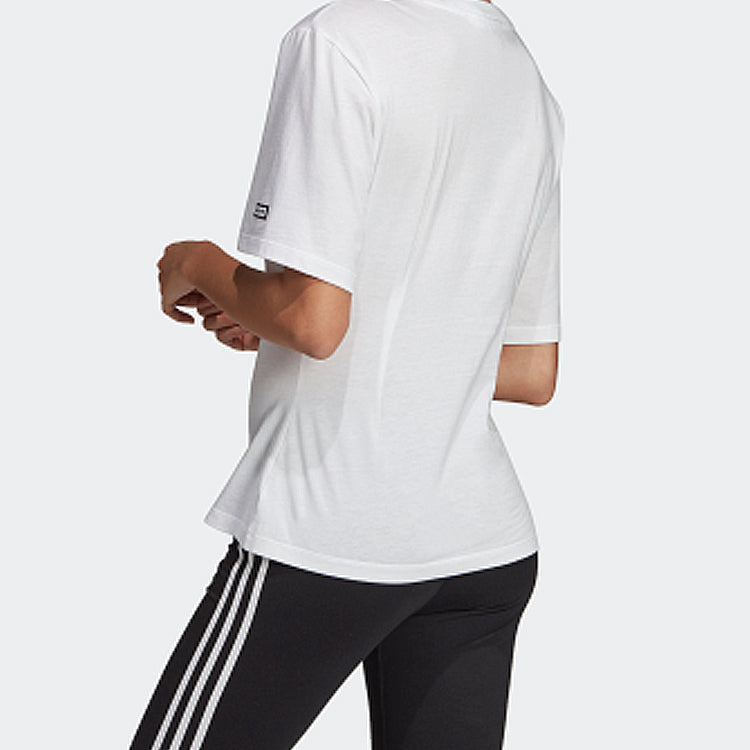(WMNS) adidas originals Round Neck Pullover Short Sleeve White EC0929
