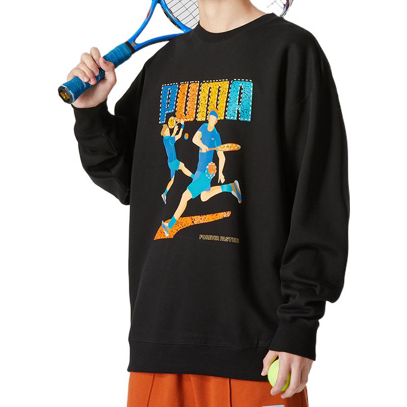 PUMA Tennis Club Graphic Long Sleeve Tee 'Black' 538658-01