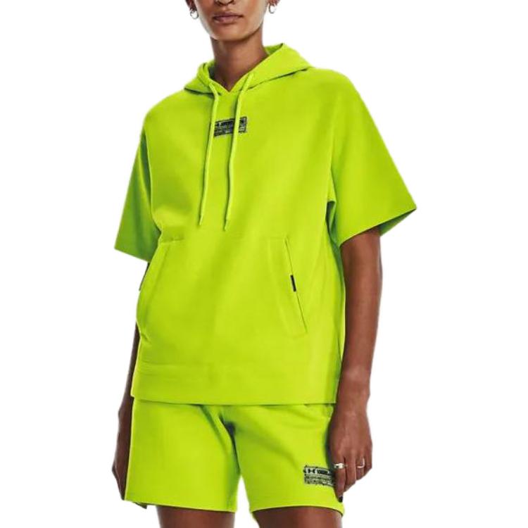 Under Armour Summit Knit Short Sleeve Hoodie 'Neon Green' 1378894-324