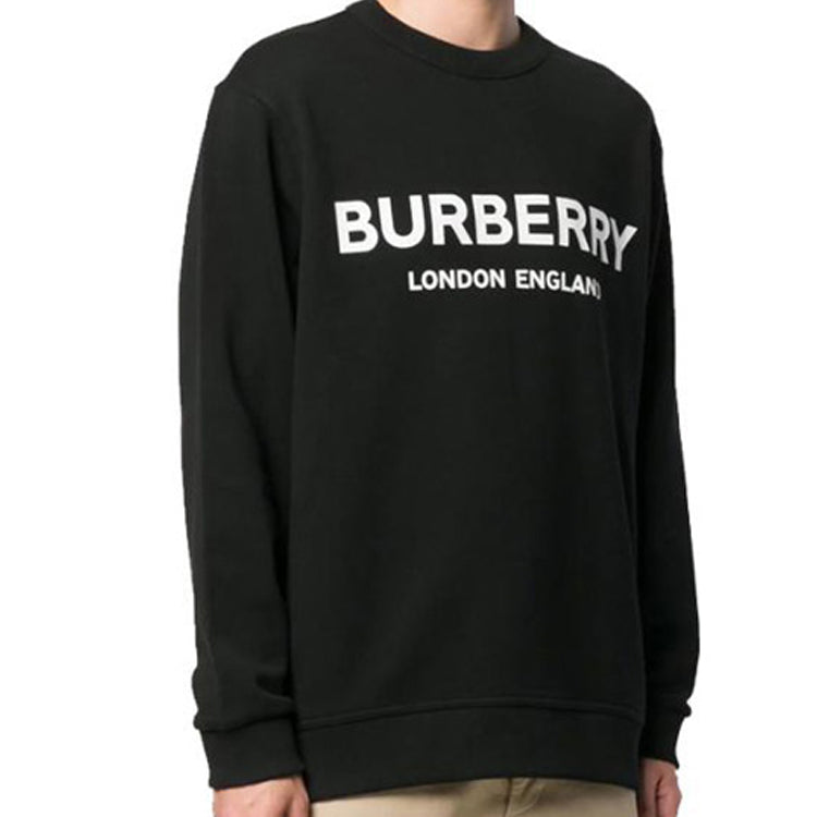 Burberry Unisex Logo Printing Round-neck Sweatshirt Black 80113571