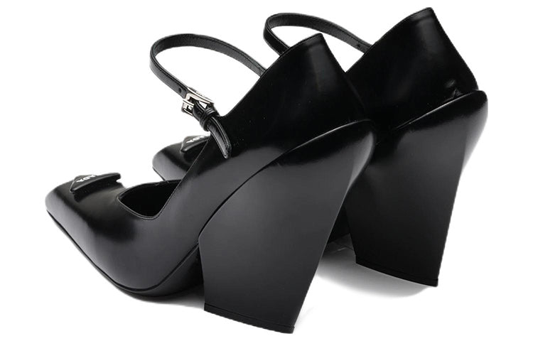 (WMNS) PRADA Brushed Leather Pumps 'Black' 1I982M_055_F0002_F_A095