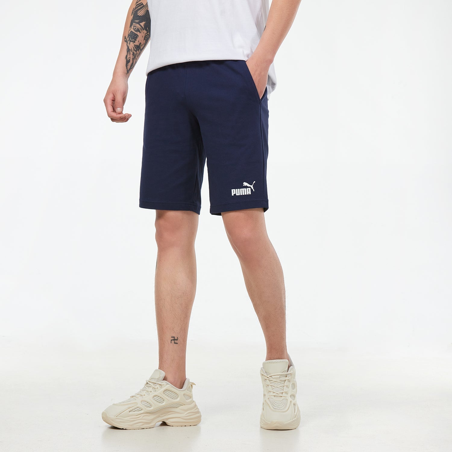PUMA Essentials Short 12" Cotton 'Navy White' 588722-06