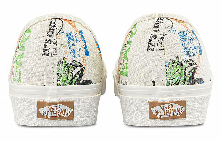 Vans Authentic Low Tops Casual Skateboarding Shoes Multi-Color Funny Printing Unisex 'White Black Blue' VN0A5KRDARG