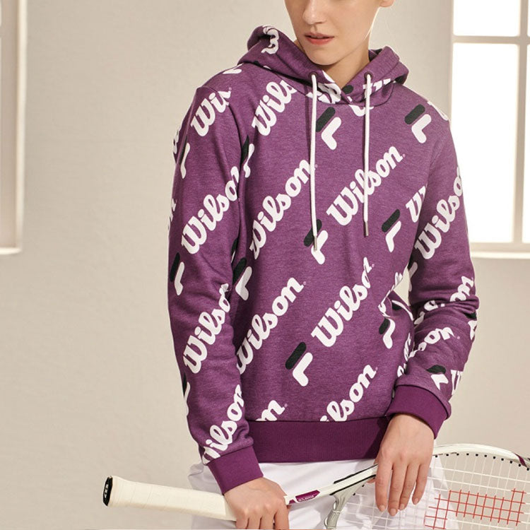 (WMNS) FILA x Wilson Knitting Hoodie Purple A11W043246F-PU