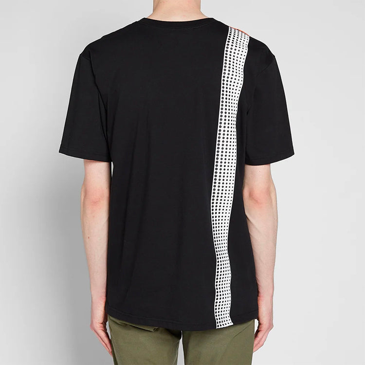 WTAPS Squat Tee Black Orange Ribbon Letters Applique Short-sleeve Tee Men's Black 182PCDT-ST03S
