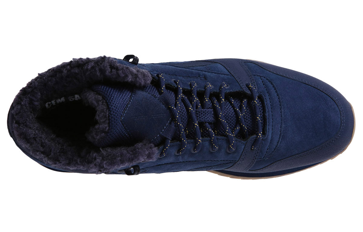 Reebok Cl Lthr Mid Ripple Sherpa Navy Blue Running Shoes DV5109