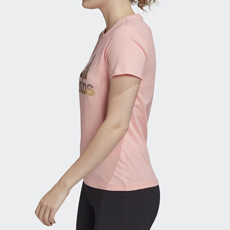(WMNS) adidas Logo T-shirt 'Pink' FJ5013