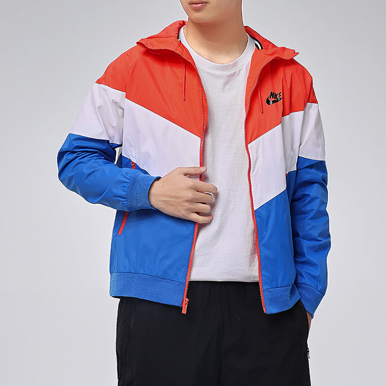 Nike Woven Windproof Athleisure Casual Sports Hooded Jacket Colorblock DC4113-841