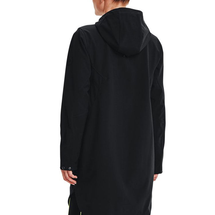 (WMNS) Under Armour Rush Shell Casual Mid-Length Hooded Jacket 'Black' 1364906-001