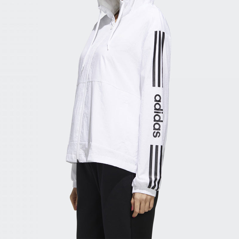 (WMNS) adidas neo Printing Hooded Jacket White FP7472