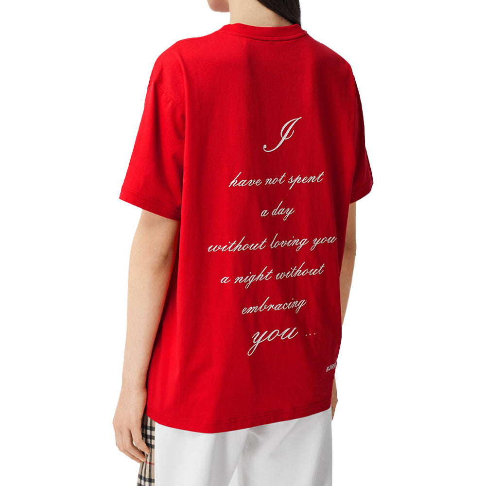 Burberry Love Slogan Short Sleeve Unisex Red 80369931