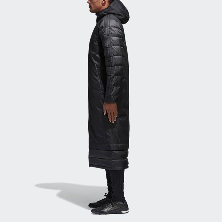adidas Long Hooded Down Jacket 'Black' BQ6590
