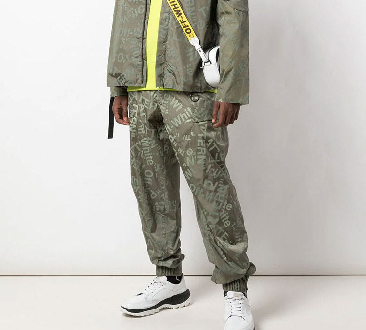 Off-White Printing Sweatpants Men Green OMCA106F19A230034300