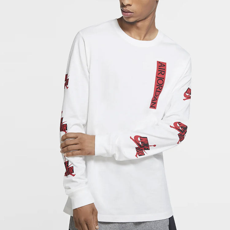 Air Jordan Long Sleeves T-Shirt 'White Red' CN3504-100