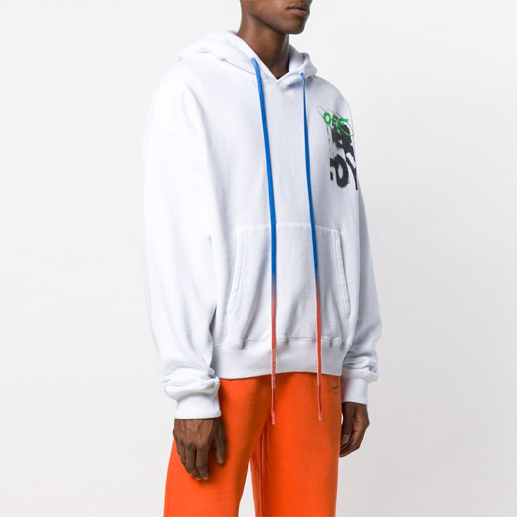 Off-White MENS Spray Blurred Oversized White OMBB037F19D250050188