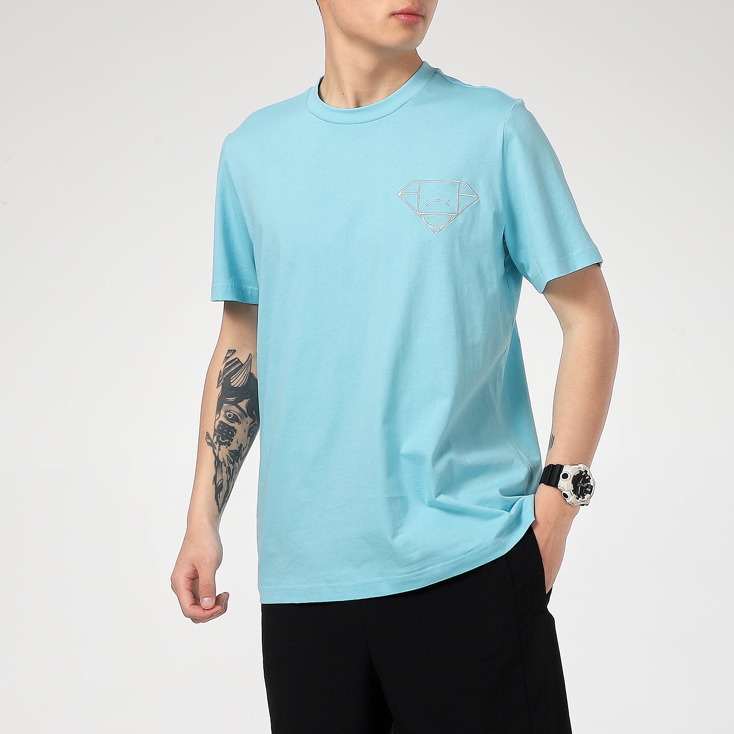 adidas Diamond Tee Short-sleeved Breathable Running Blue GN5115