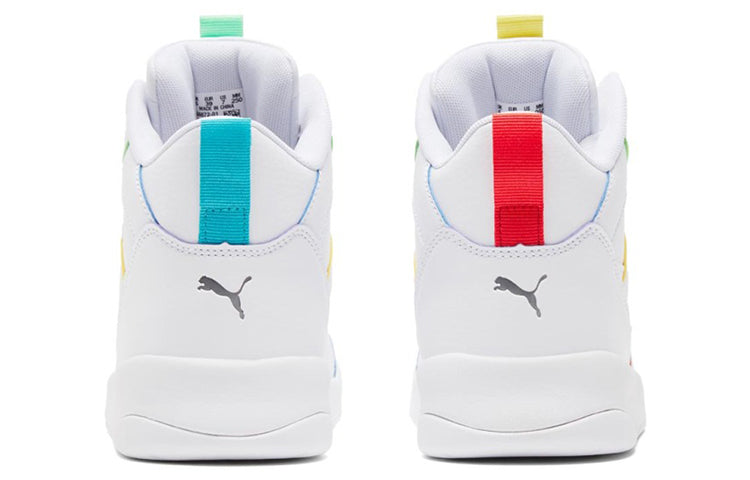 PUMA Backcourt Mid Rainbow Splicing Casual Shoes White 368872-01