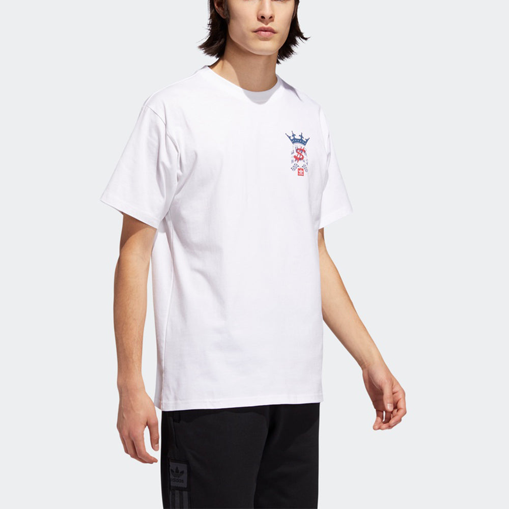 adidas originals Wehaultee Skateboard Printing Sports Round Neck Short Sleeve White EC7294