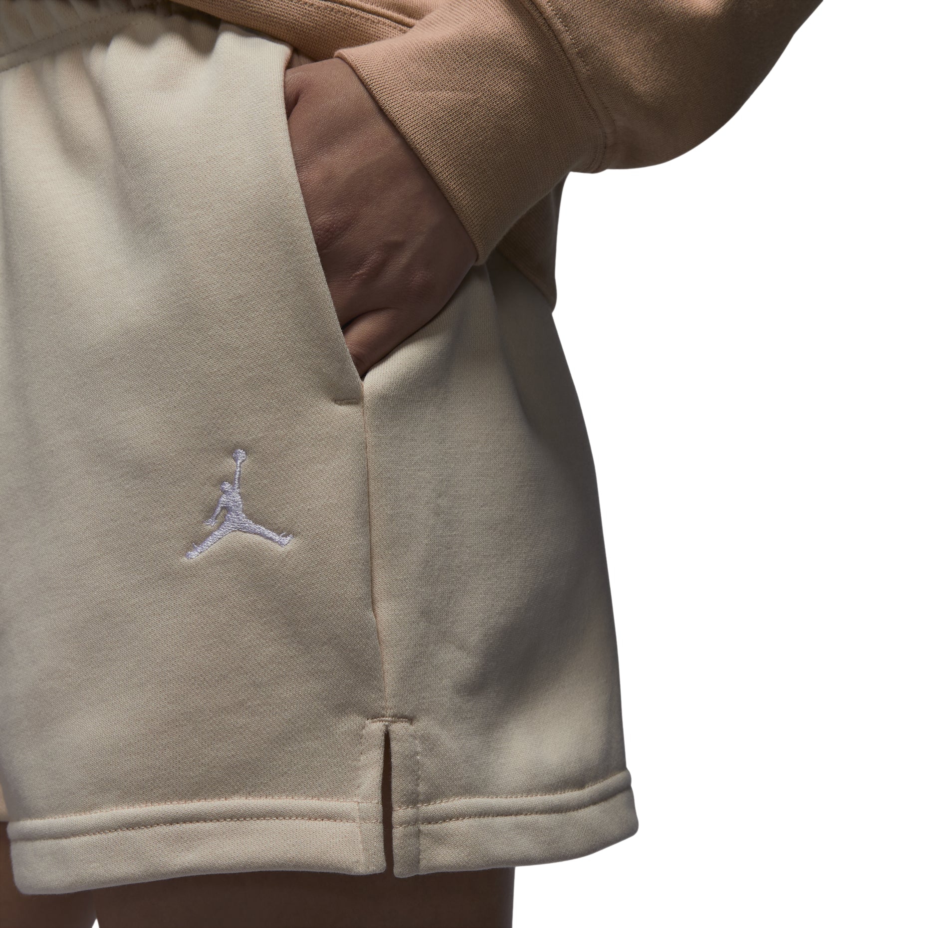 (WMNS) Air Jordan Brooklyn Fleece Shorts Asia Sizing 'Light Brown' HJ1366-203