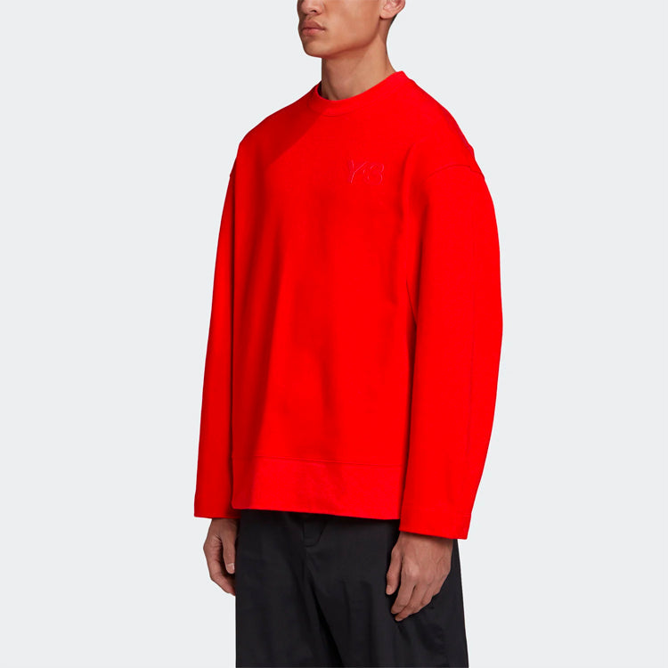Men's Y-3 Outdoor Sports Round Neck Loose Long Sleeves Red FN3368