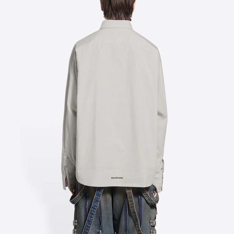 Balenciaga Cotton Shirt Large Fit 'Cement Grey' 681688TKM102967