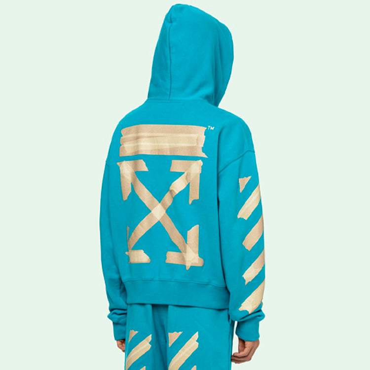 Off-White SS20 Hooded Sweatshirt Men Blue OMBB037R20E300023948
