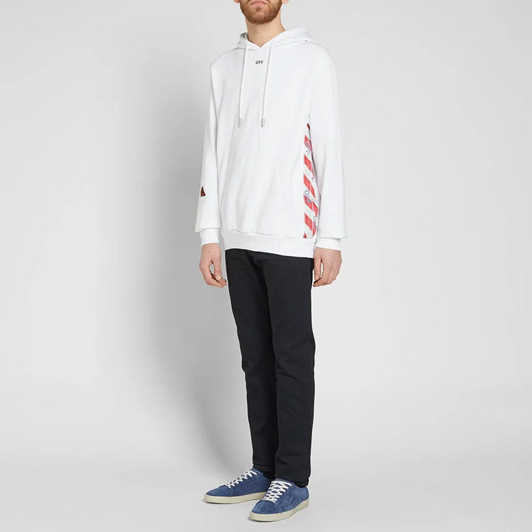 Off-White SS21 hooded Logo Printing Long Sleeves Loose Fit White OMBB032S180030080100